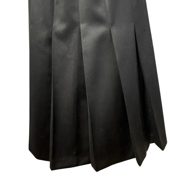 Vtg Harve Benard Classic Black Pleated Wool Midi Skirt - Hong Kong - Women’s 4 - Picture 6 of 10